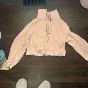Light orange Lululemon cropped quarter zip